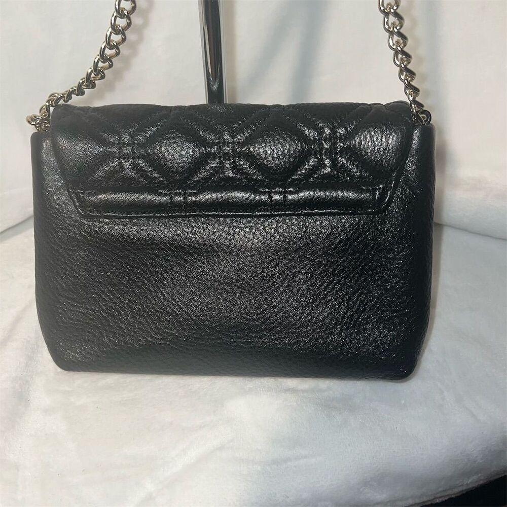 Kate Spade Black Quilted Leather Crossbody Bag Gold Chain Strap - Picture 3 of 12